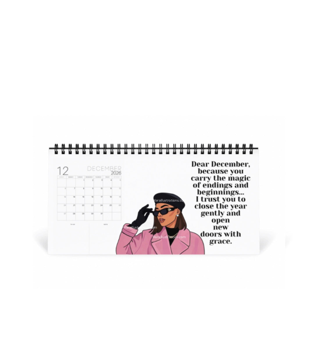 2026 Desktop calendar By Maraillustrations