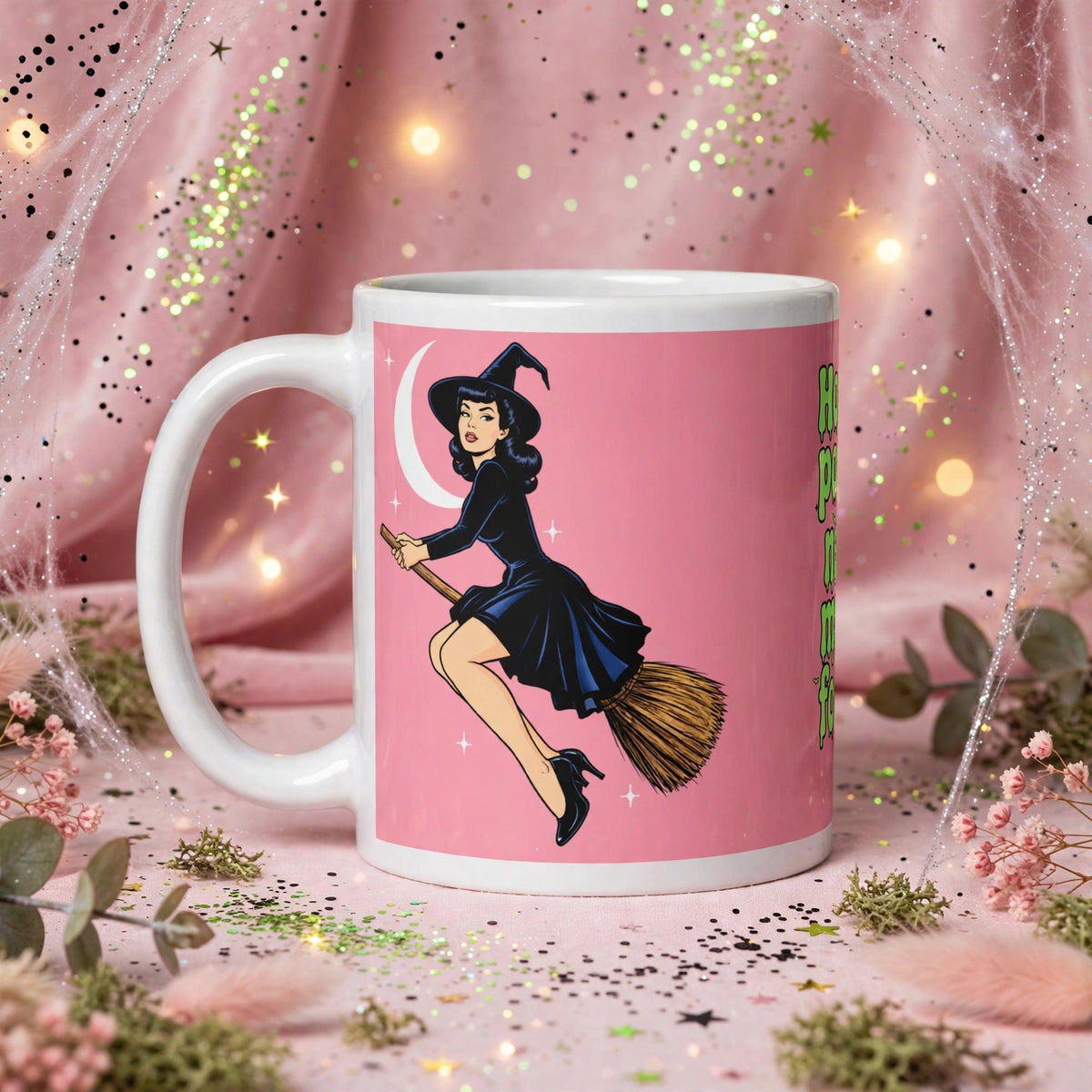 Hocus Pocus White glossy mug by Maraillustrations
