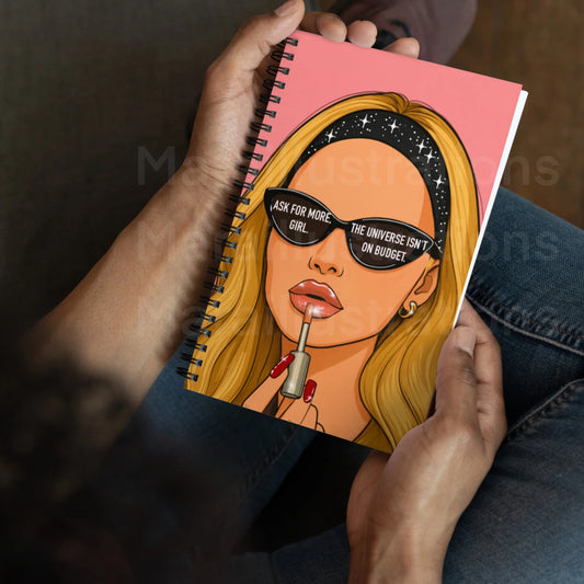“Ask for more”Spiral notebook by Maraillustrations