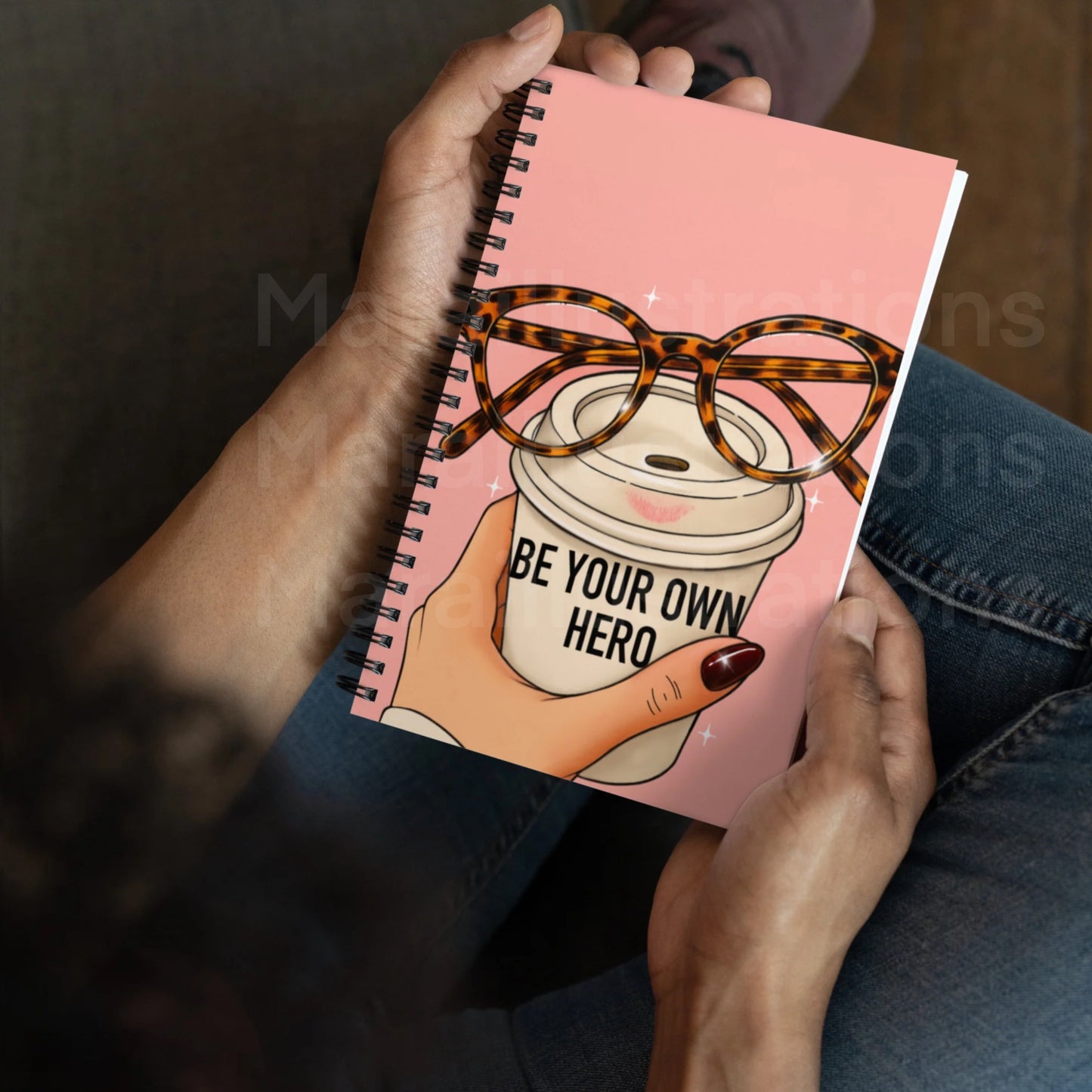 “Be your own hero”Spiral notebook by Maraillustrations