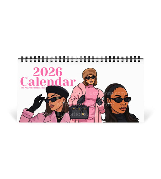 2026 Desktop calendar By Maraillustrations