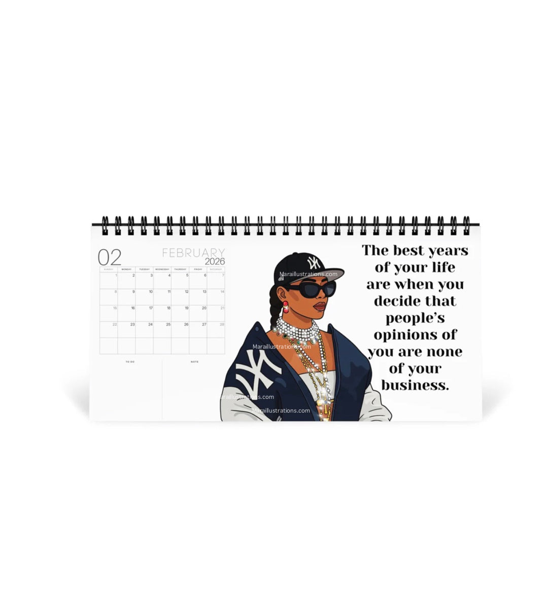 2026 Desktop calendar By Maraillustrations