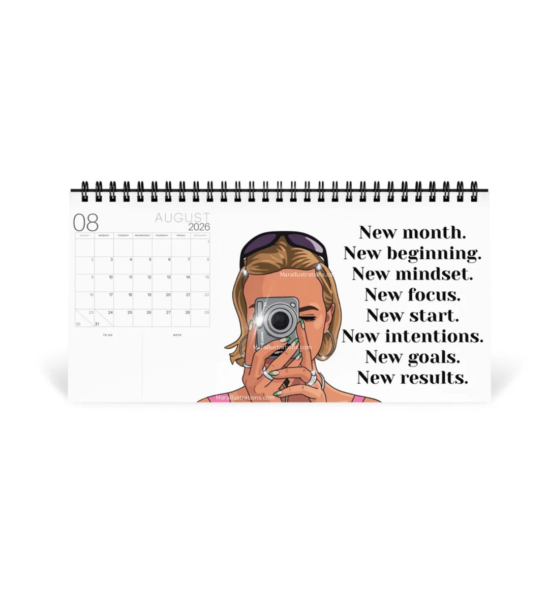 2026 Desktop calendar By Maraillustrations