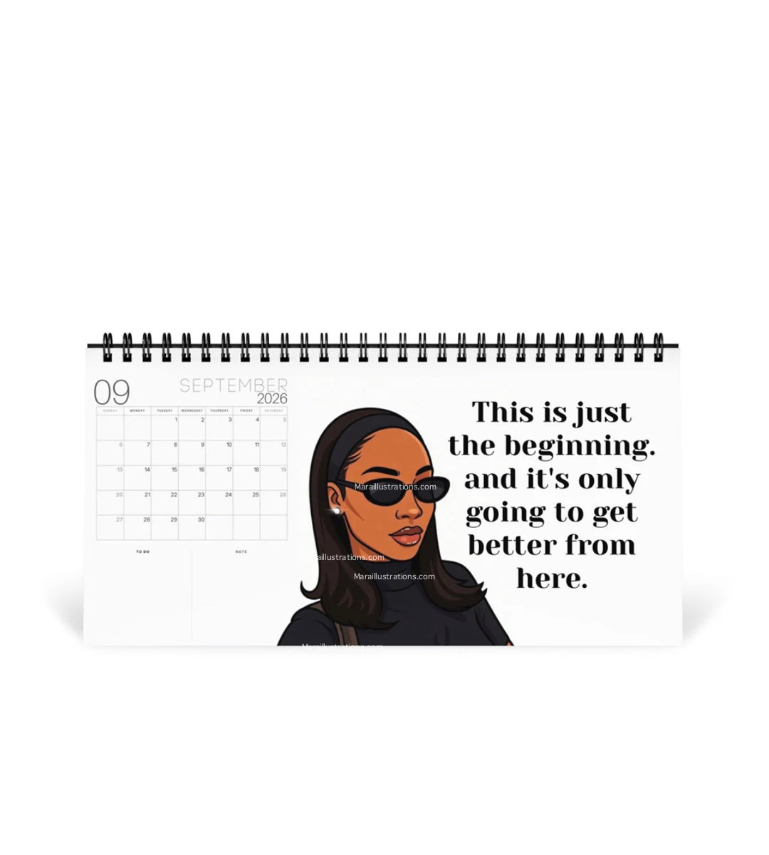 2026 Desktop calendar By Maraillustrations