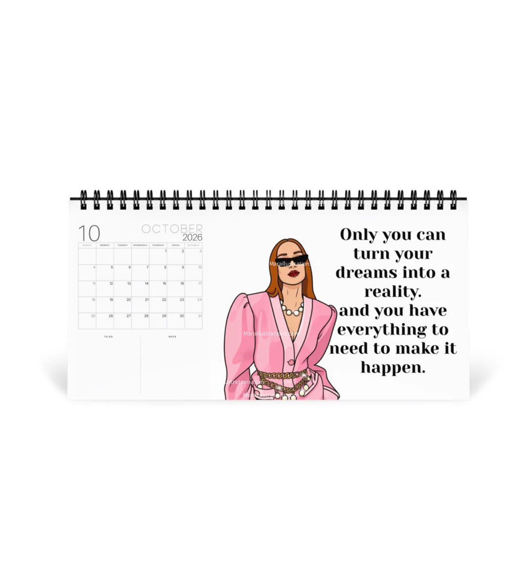 2026 Desktop calendar By Maraillustrations