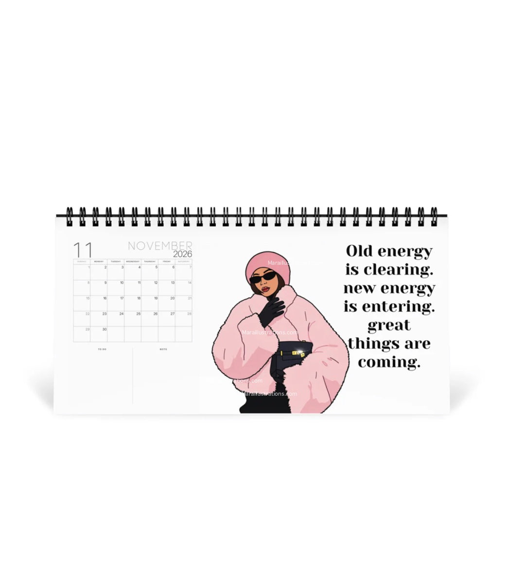 2026 Desktop calendar By Maraillustrations