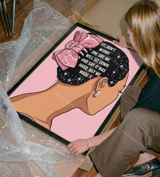 “We made it”Framed poster by Maraillustrations