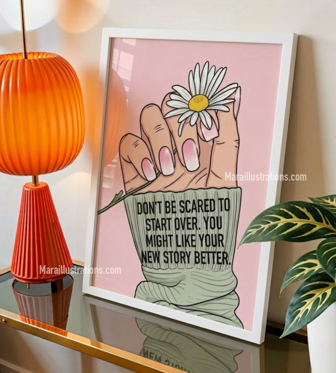 “Don’t be scared”Framed poster by Maraillustrations
