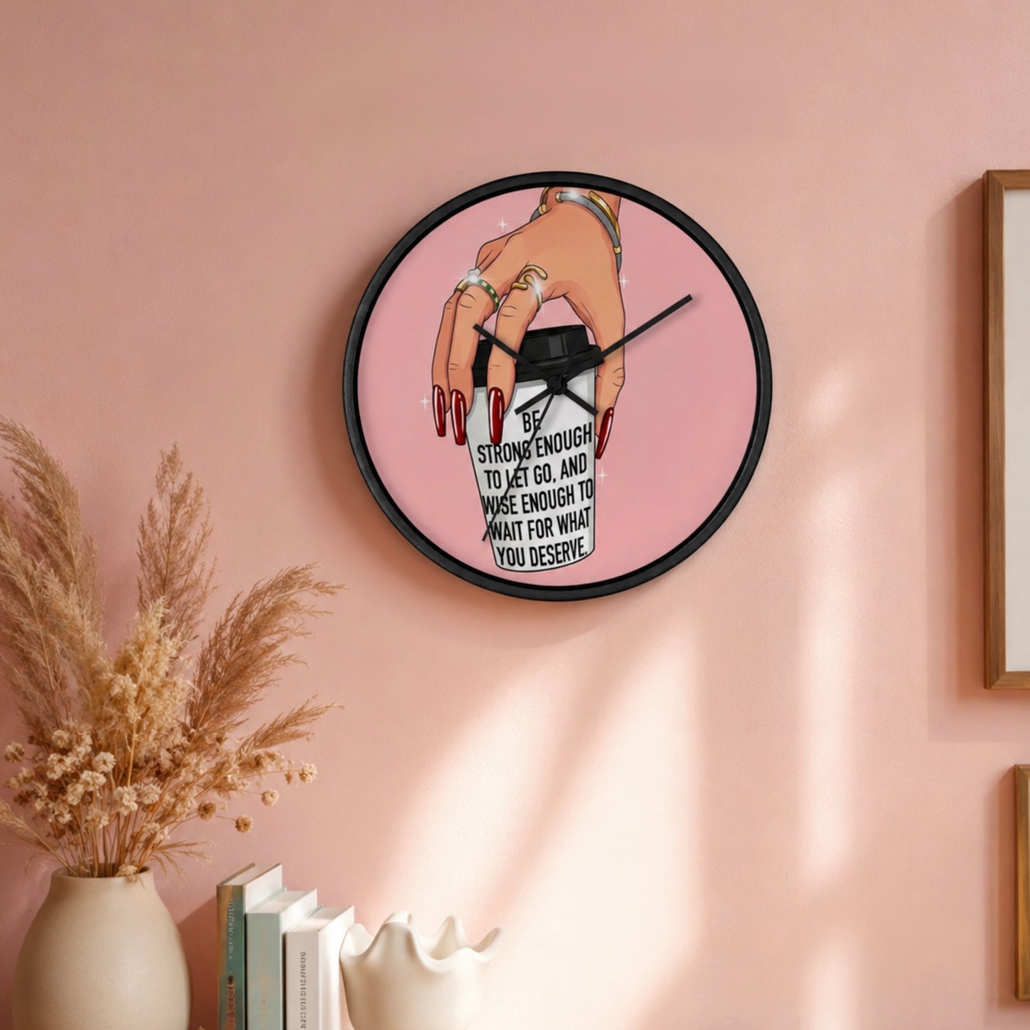 “I’ts time to be strong”Wall clock by Maraillustrations