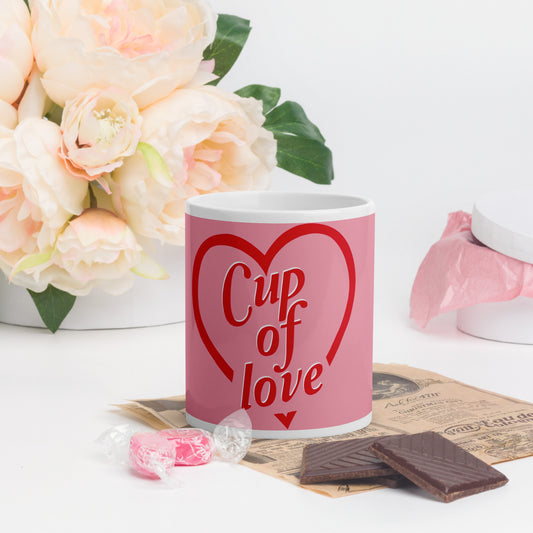 "Love" White glossy mug by Maraillustrations