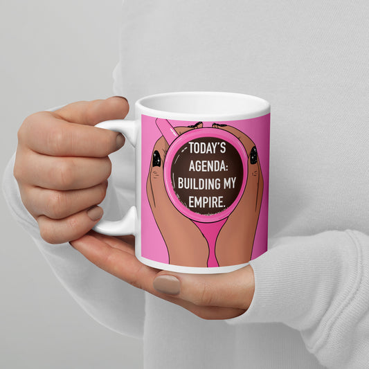 "Today's agenda" White glossy mug by Maraillustrations